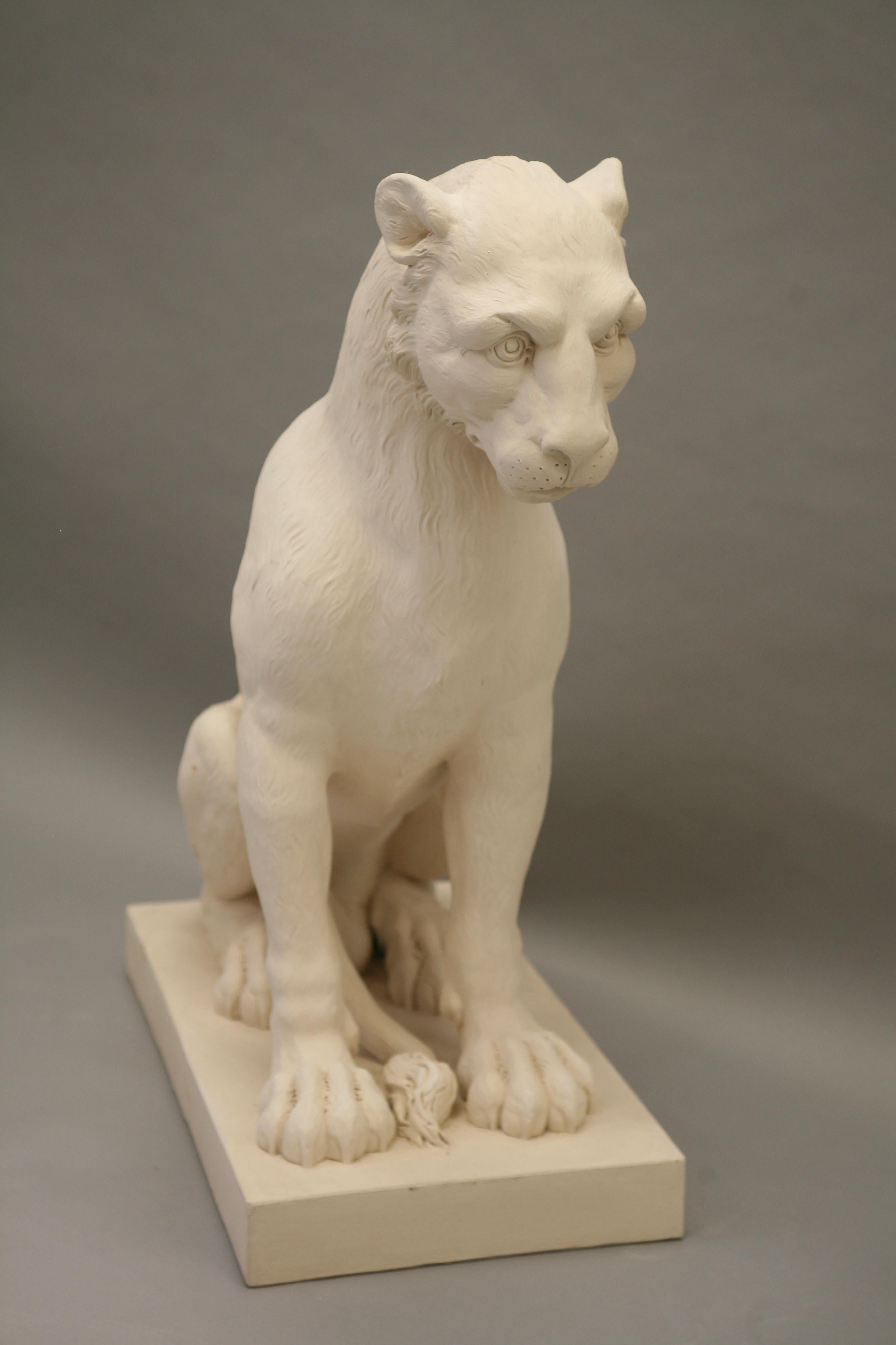 'Coade' Stone Model of a Classical Style (18th c) Seated Tiger For Sale 1