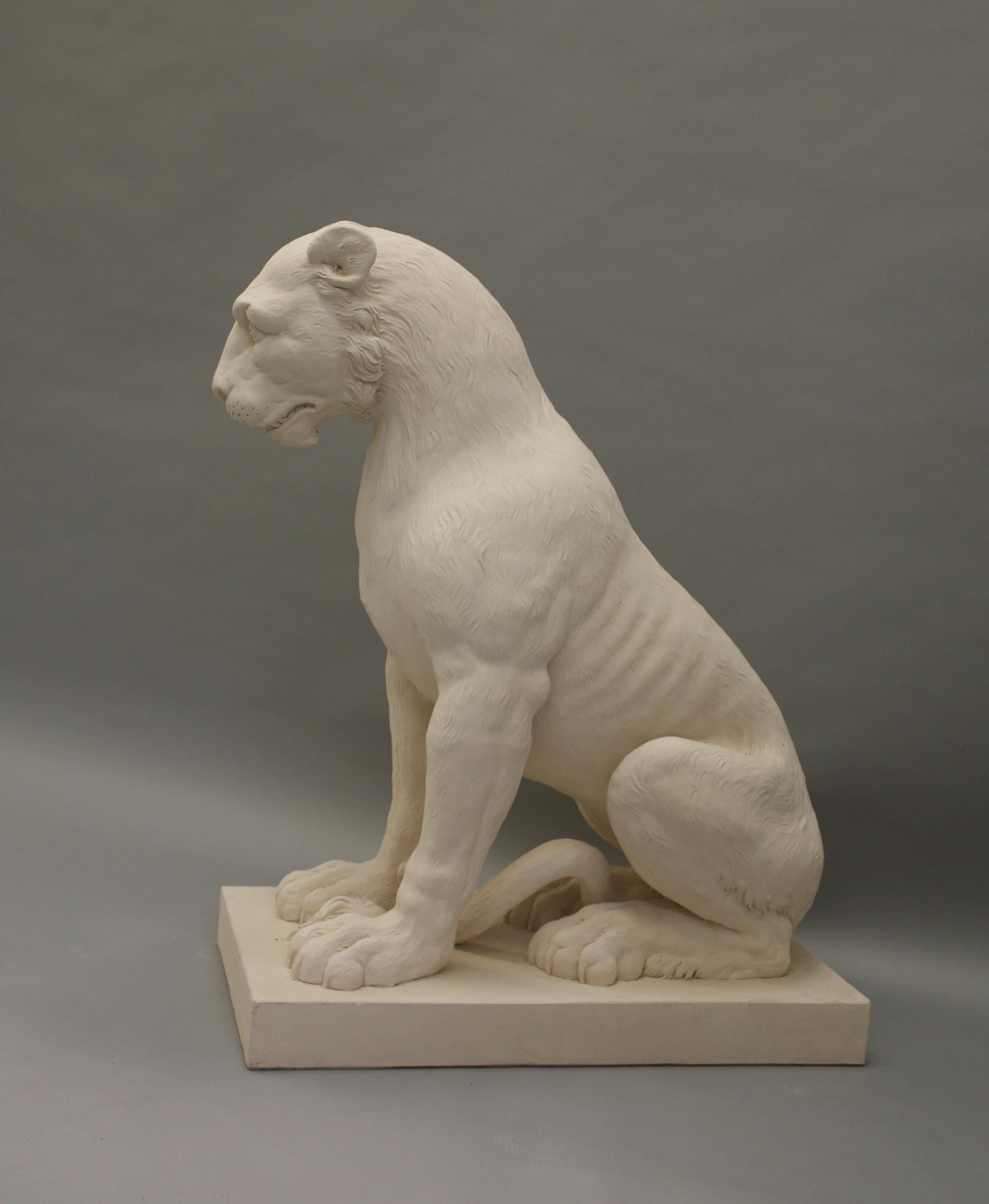'Coade' Stone Model of a Classical Style (18th c) Seated Tiger For Sale 3