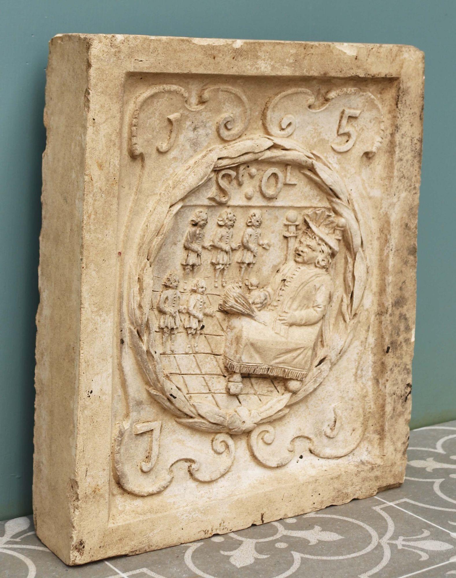 18th Century Coade Stone Boundary Plaque for St Olave’s School For Sale