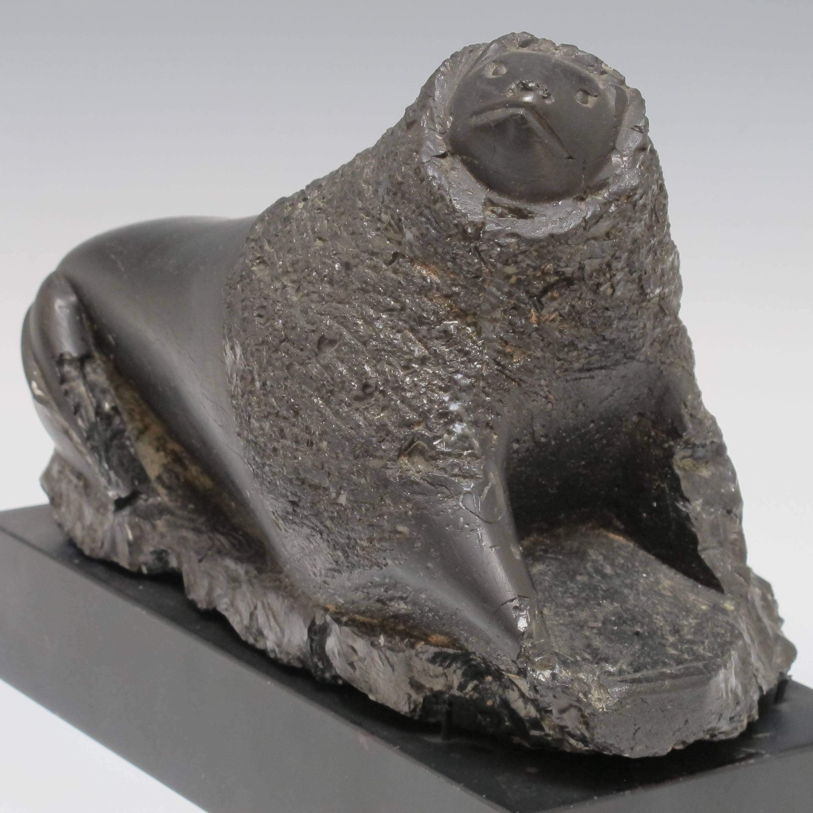Carving coal is one of the most challenging stones for sculpting. Anthracite the hardest coal is notoriously brittle.
In coal country there are determined carvers who learned to work with it and produced some masterpieces such as this lion which