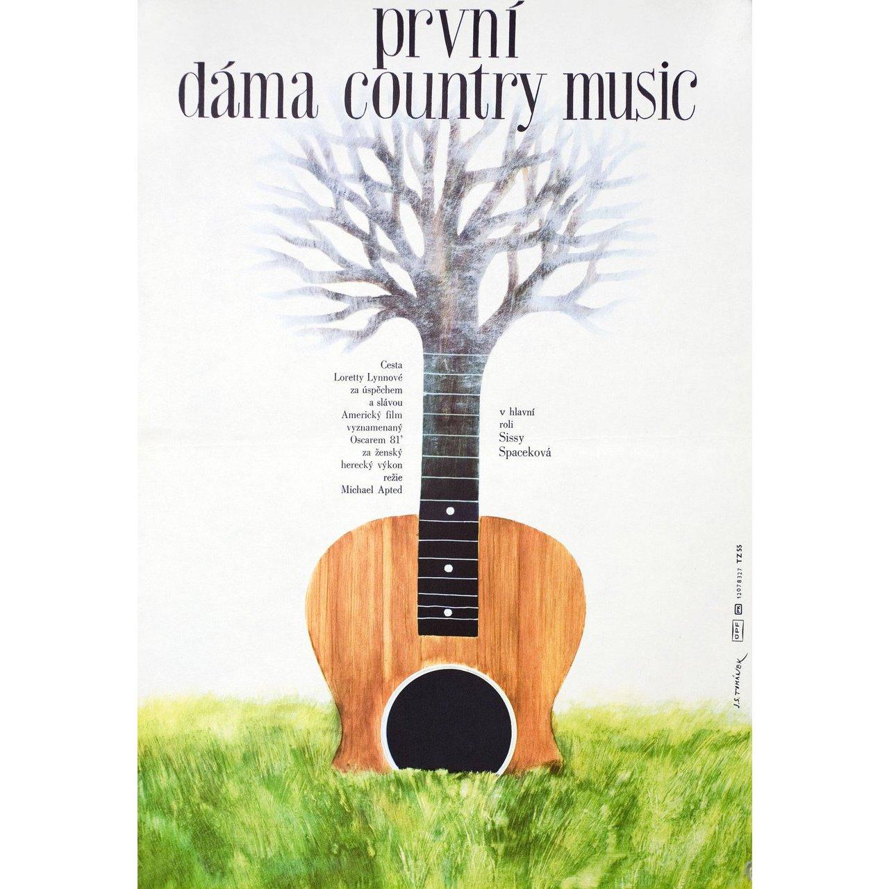 Original 1983 Czech A3 poster by Jan S. Tomanek for the 1980 film Coal Miner's Daughter directed by Michael Apted with Sissy Spacek / Tommy Lee Jones / Levon Helm / Phyllis Boyens. Fine condition, rolled. Please note: the size is stated in inches
