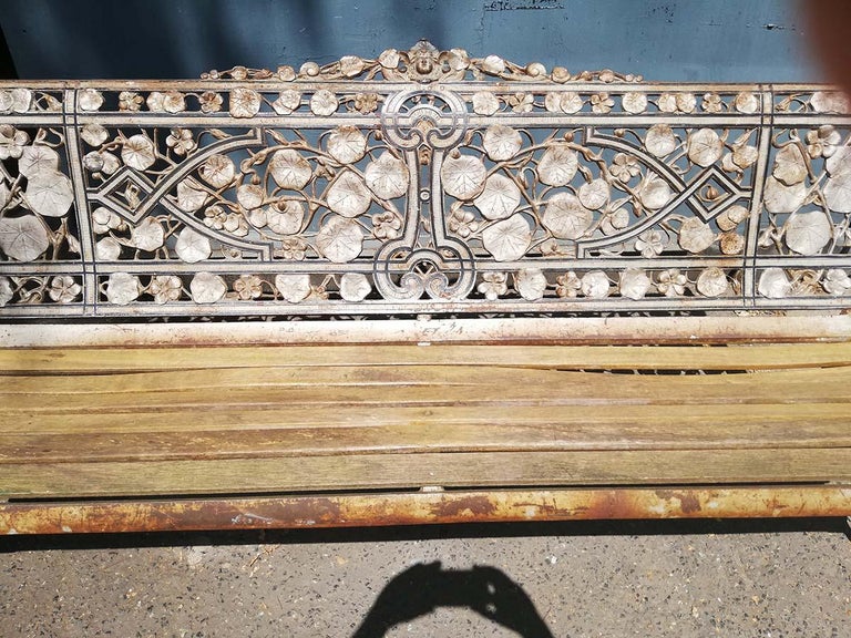 coalbrookdale aesthetic movement cast iron garden bench