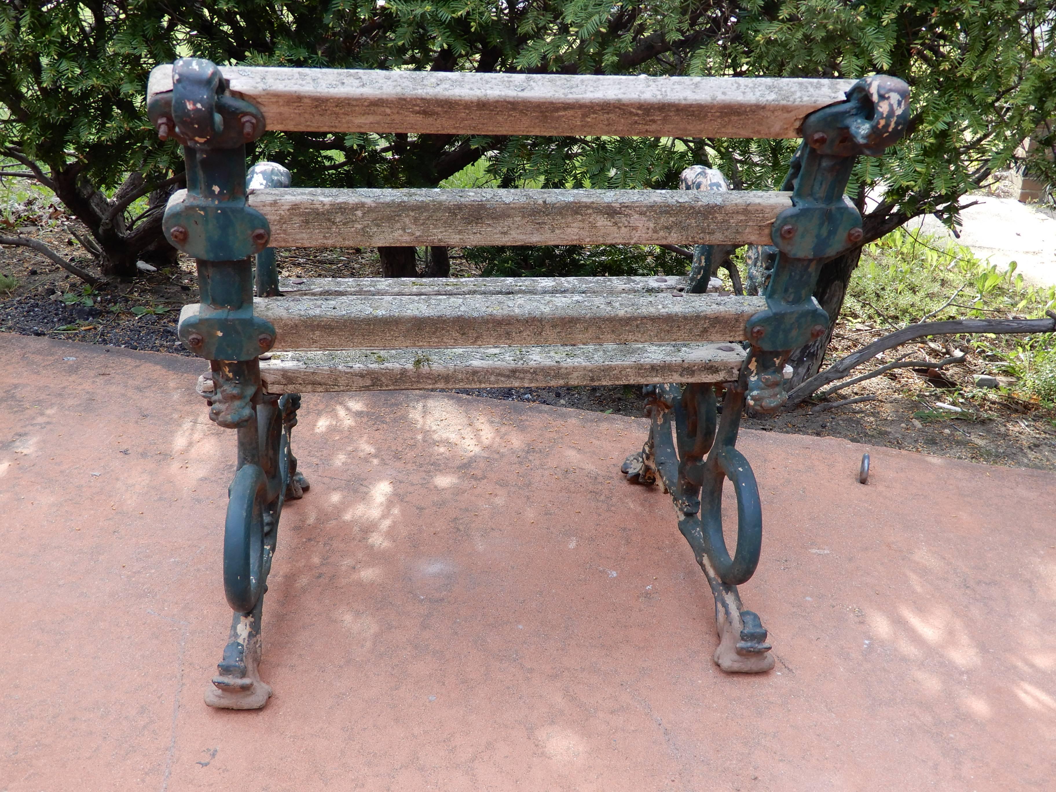 Late Victorian Coalbrookdale Antique Cast Iron Garden Chair For Sale