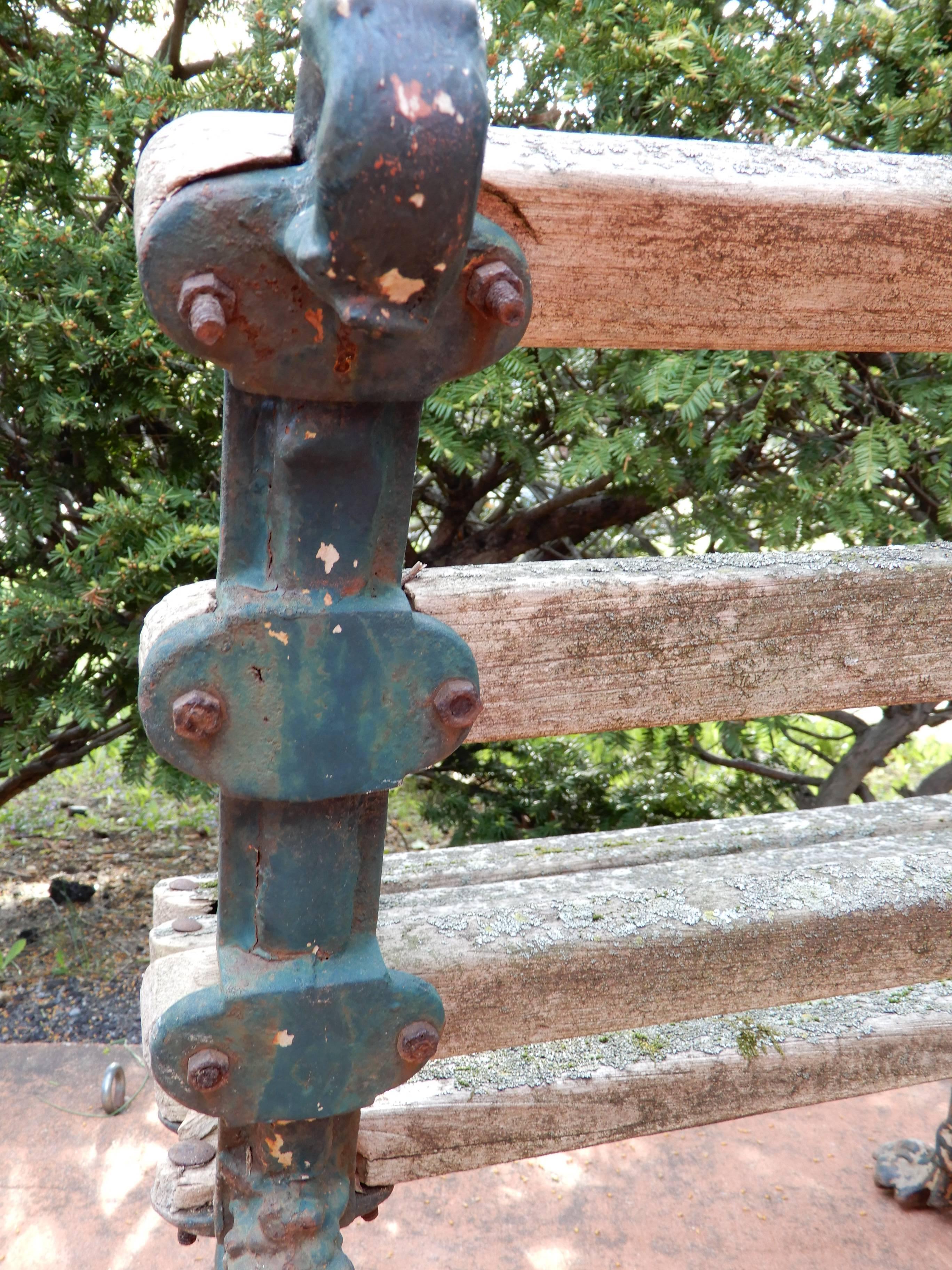 English Coalbrookdale Antique Cast Iron Garden Chair For Sale