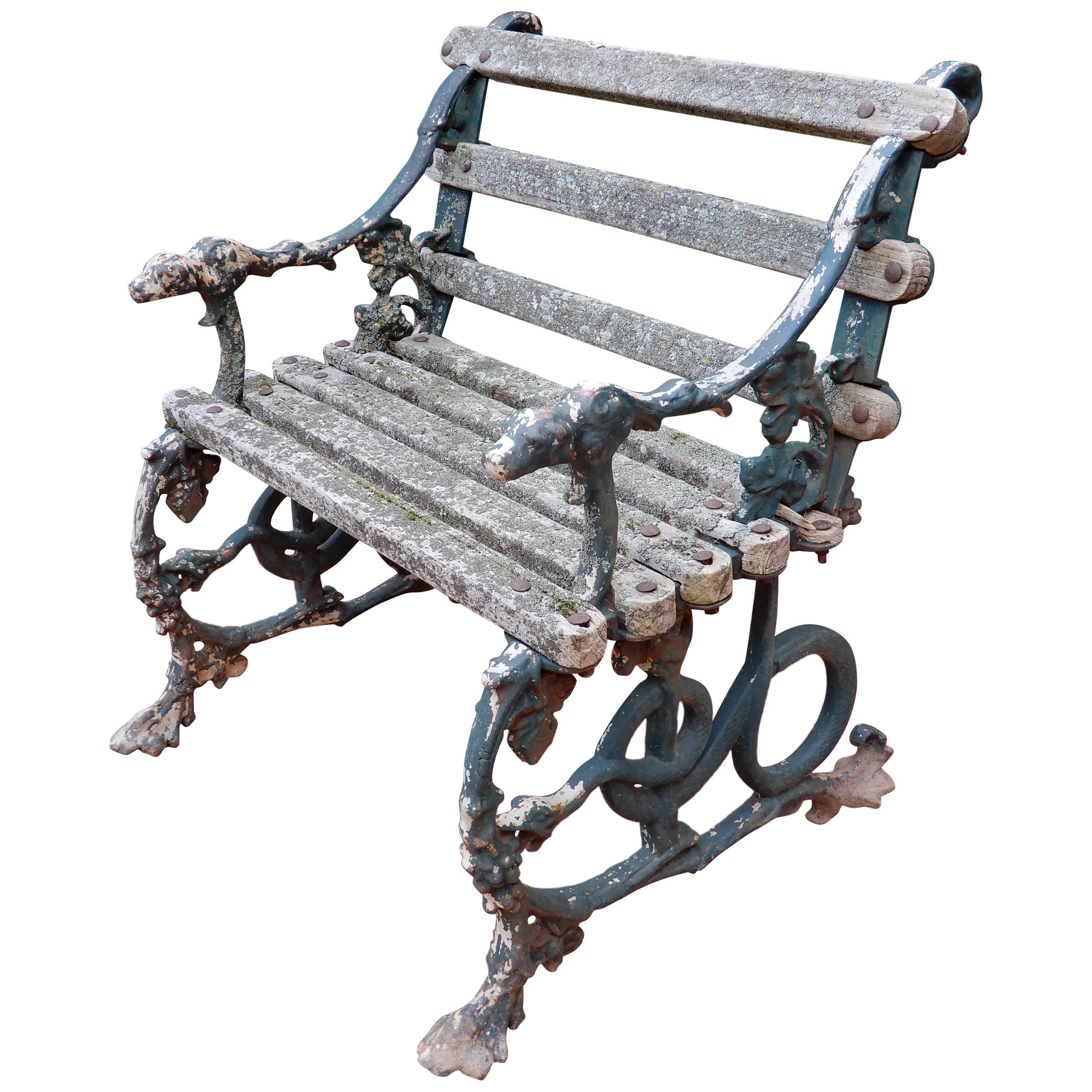 Coalbrookdale Antique Cast Iron Garden Chair For Sale