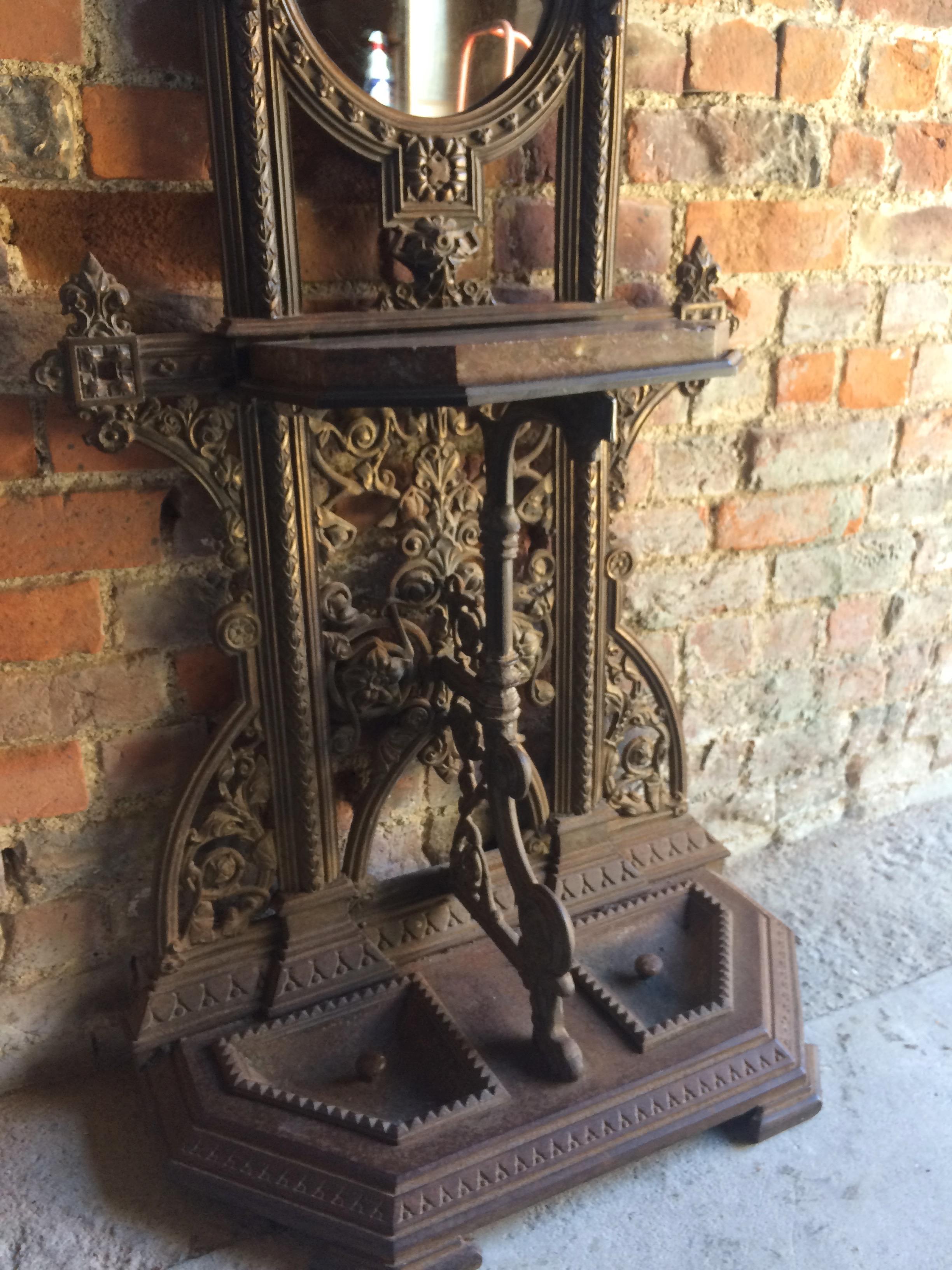 Apogée victorien Coalbrookdale Hall Stand Fonte 19ème siècle Victorien:: vers 1850