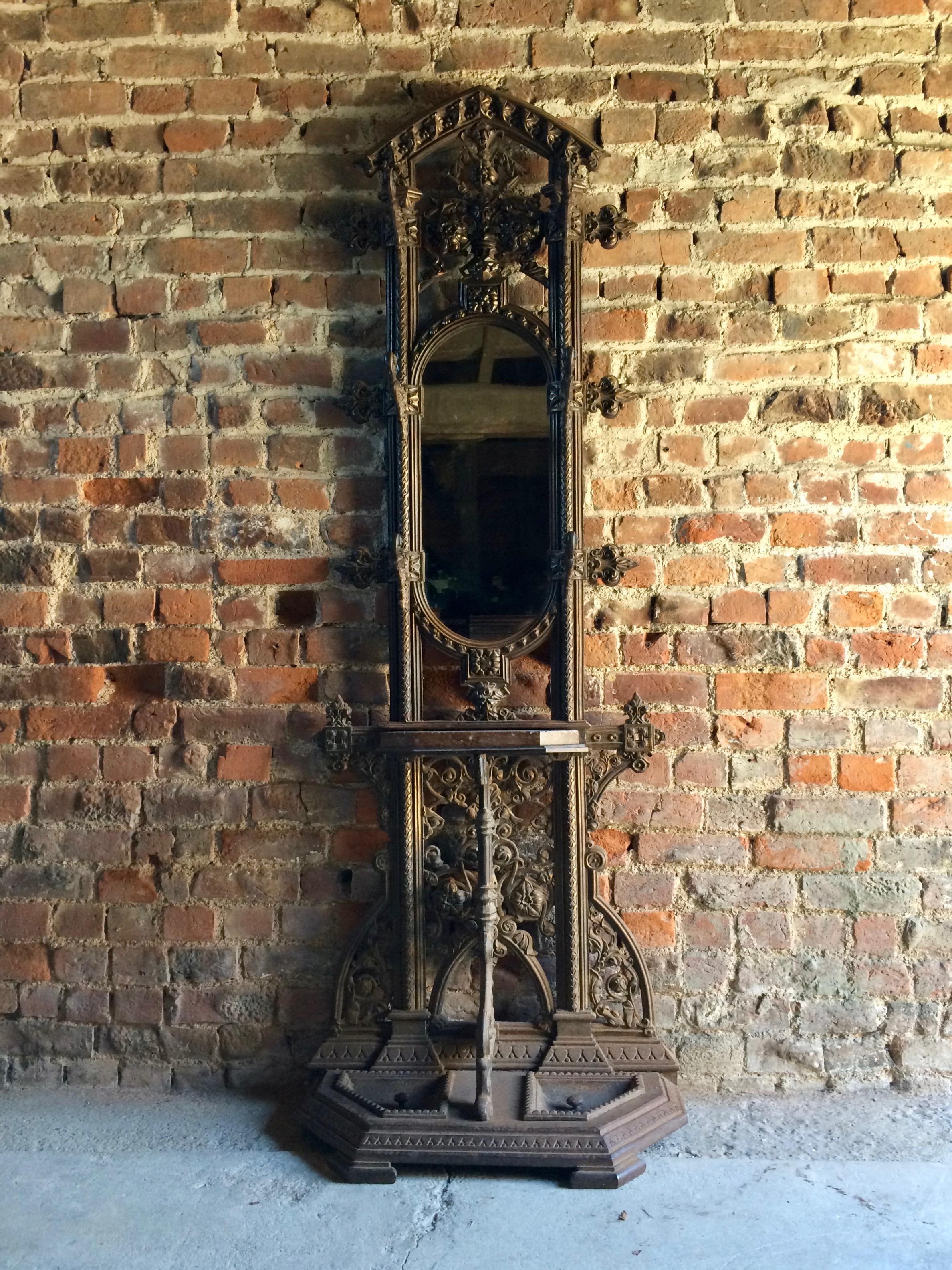 Mirror Coalbrookdale Hall Stand Cast Iron 19th Century Victorian, circa 1850