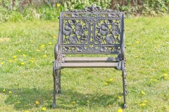 Coalbrookdale Nasturtium pattern cast iron garden seat