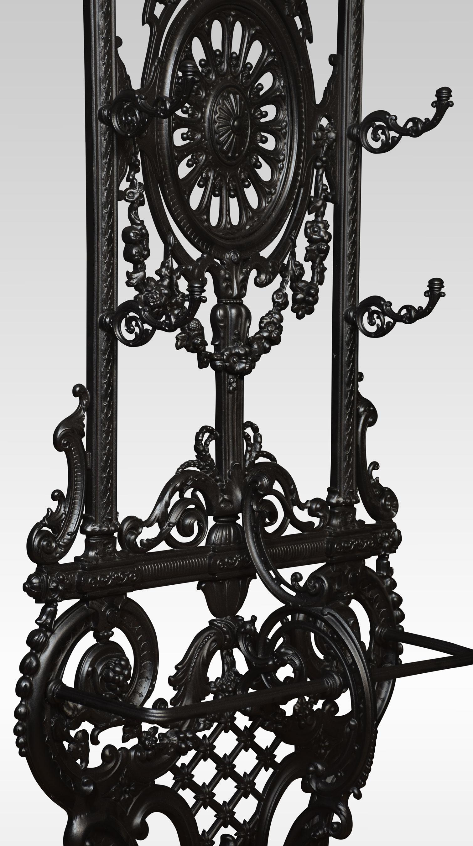 Coalbrookdale style cast iron hall stand In Good Condition For Sale In Cheshire, GB