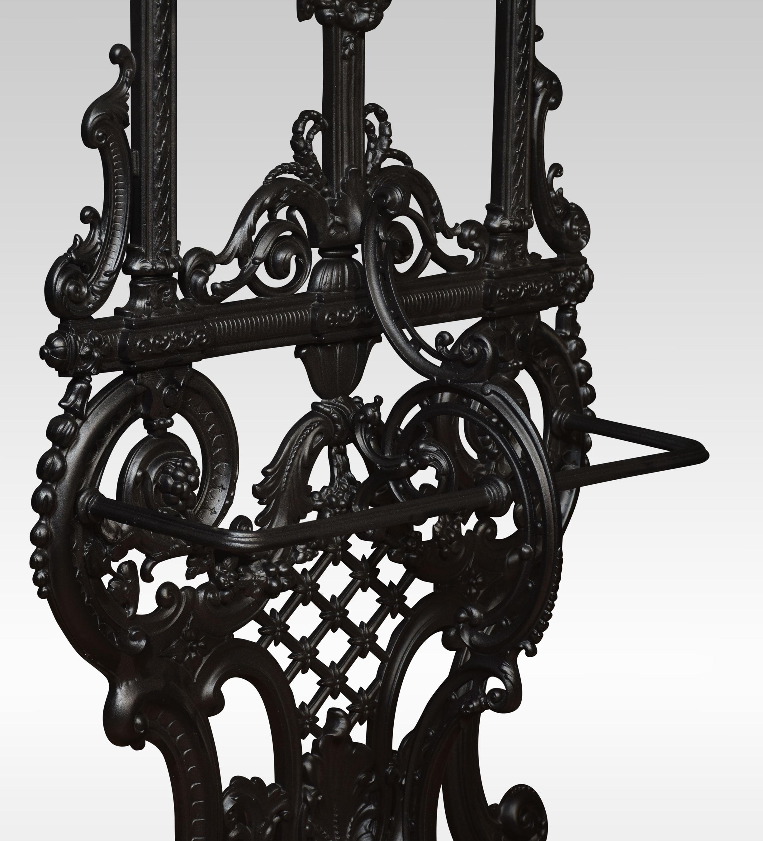 19th Century Coalbrookdale style cast iron hall stand For Sale
