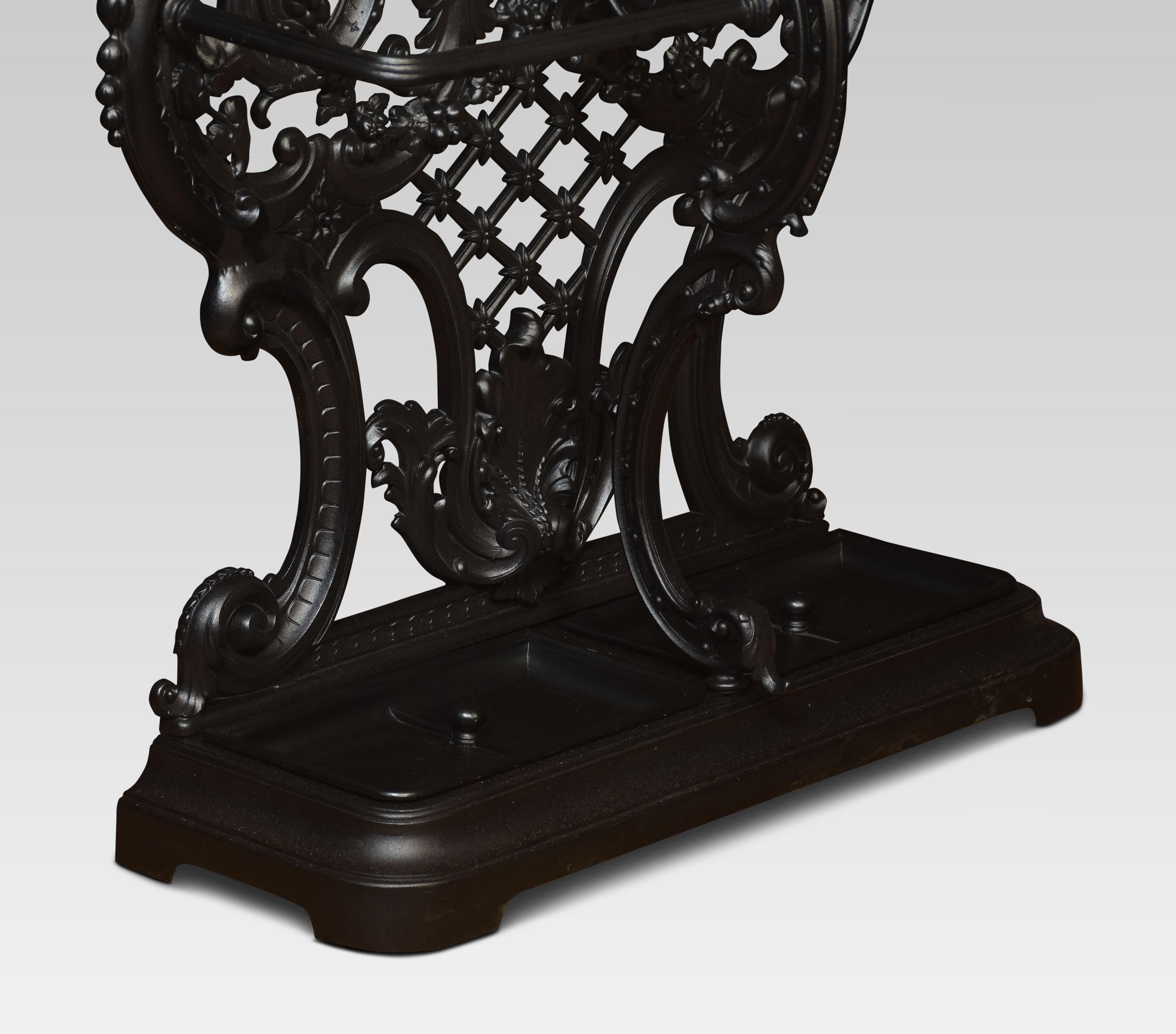 Iron Coalbrookdale style cast iron hall stand For Sale
