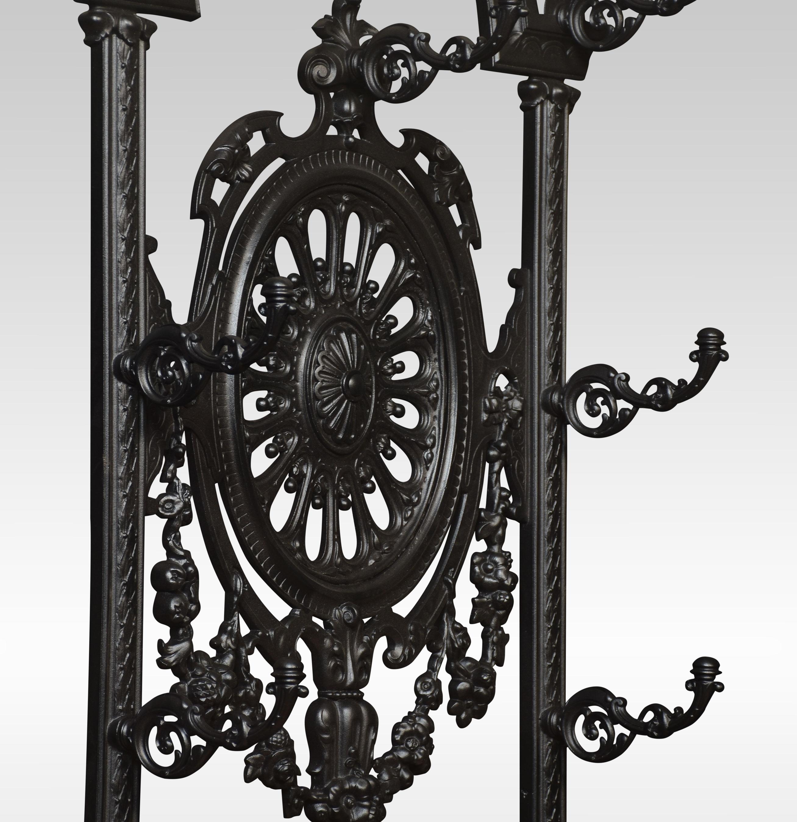 Coalbrookdale style cast iron hall stand For Sale 2