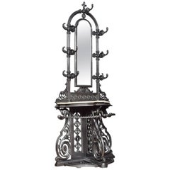 Antique Coalbrookdale Style Cast Iron Hall Stand