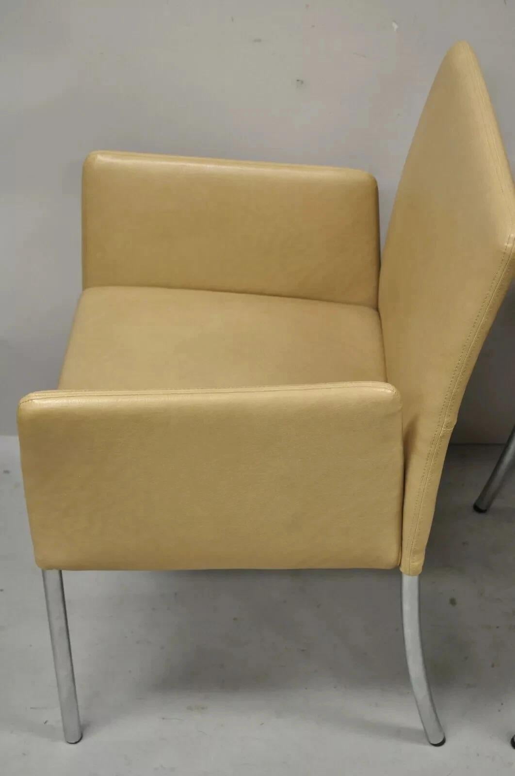 Paire de fauteuils d'invité Coalesce Steelcase en cuir beige Modèle 1510 Switch en vente 4