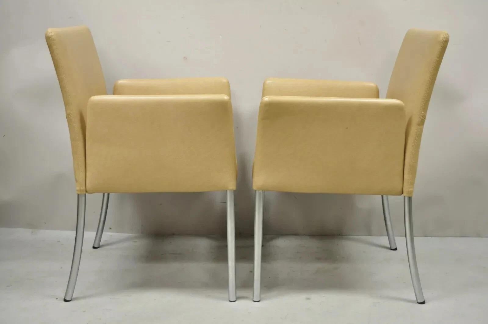Paire de fauteuils d'invité Coalesce Steelcase en cuir beige Modèle 1510 Switch en vente 5