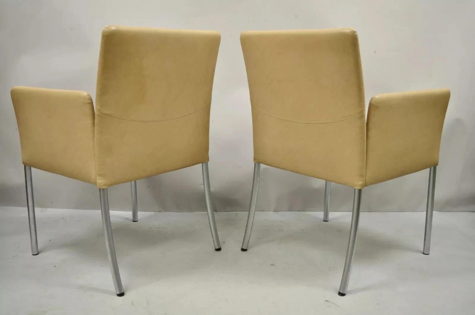 Paire de fauteuils d'invité Coalesce Steelcase en cuir beige Modèle 1510 Switch en vente 2