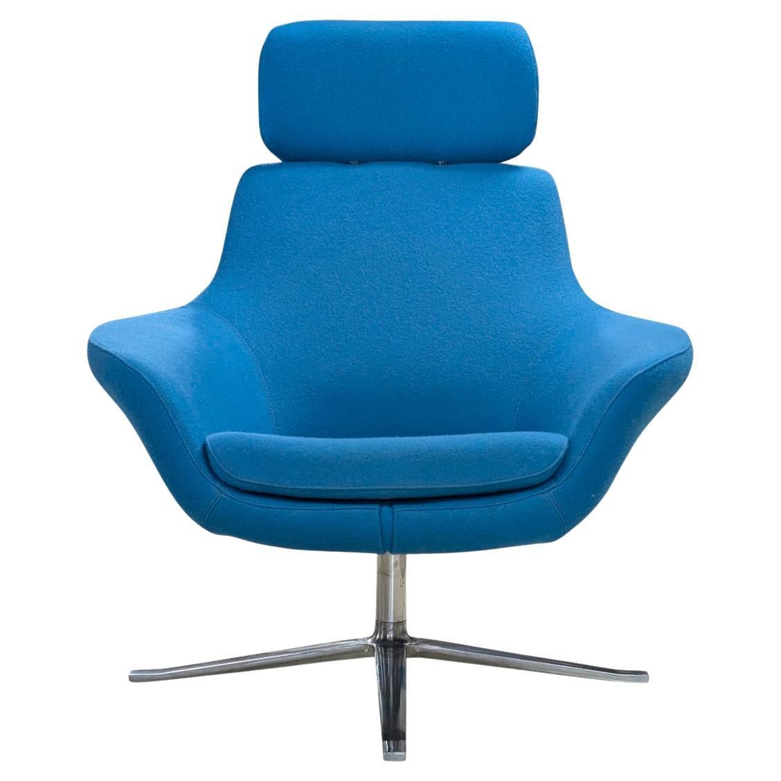 Coalesse Steel Case Bob Sedia da salotto girevole con poggiatesta, Blu Teal, 41,25″H.