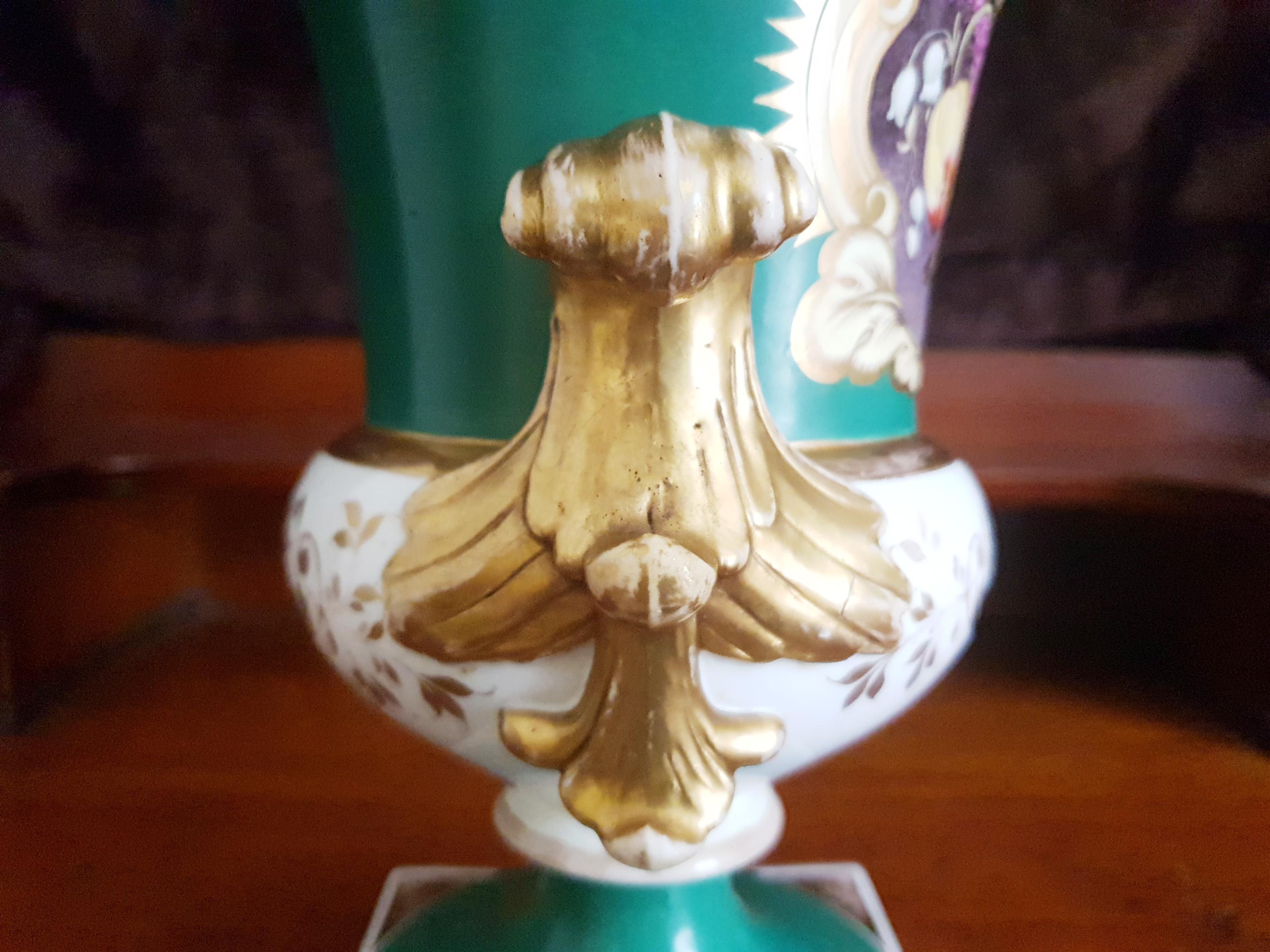 Coalport 19th Century Large Hand Painted Campana Vase Jardiniere For Sale 2