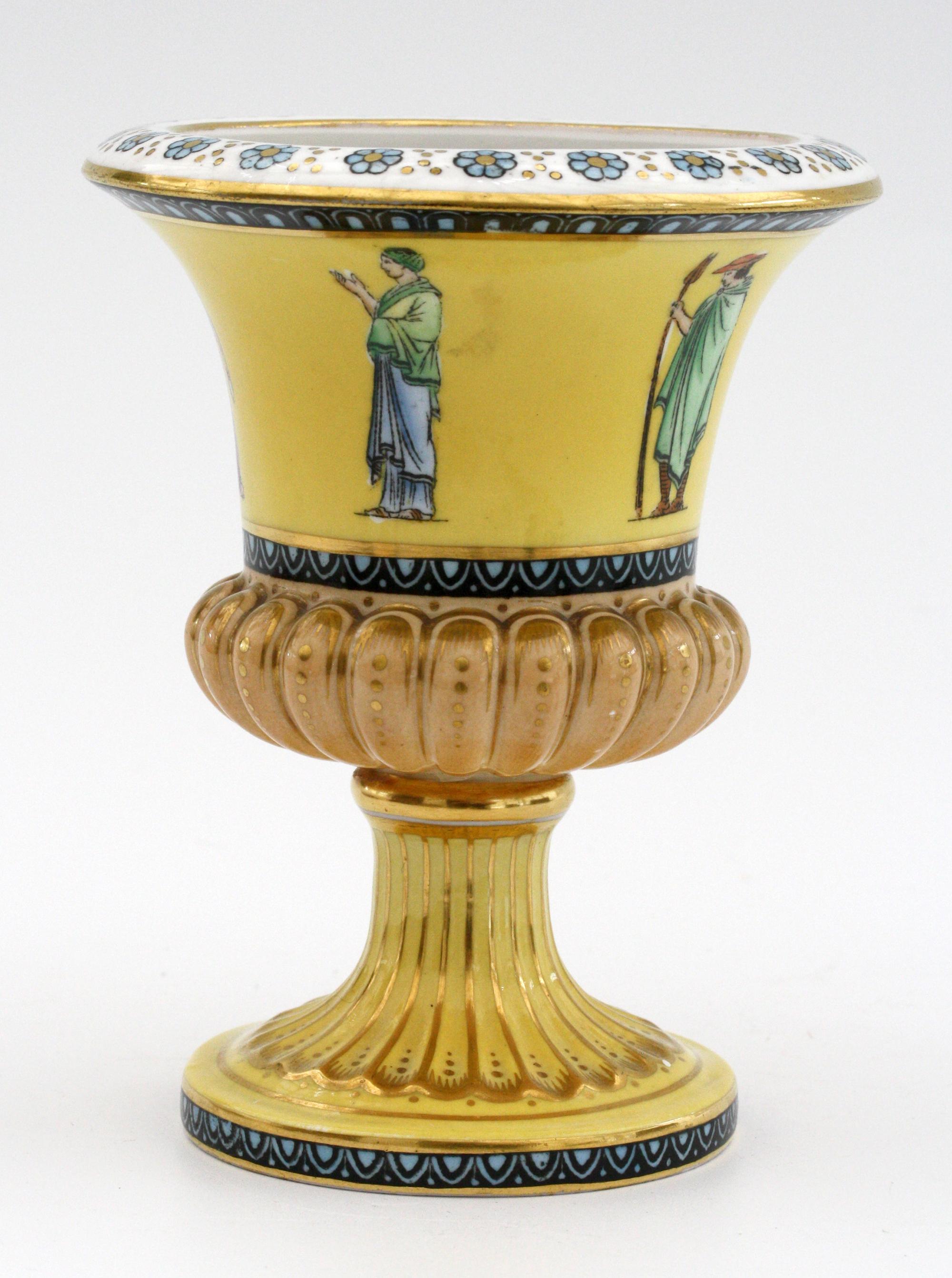 Coalport Antique Porcelain Campana Vase with Classical Figures, circa 1895 3