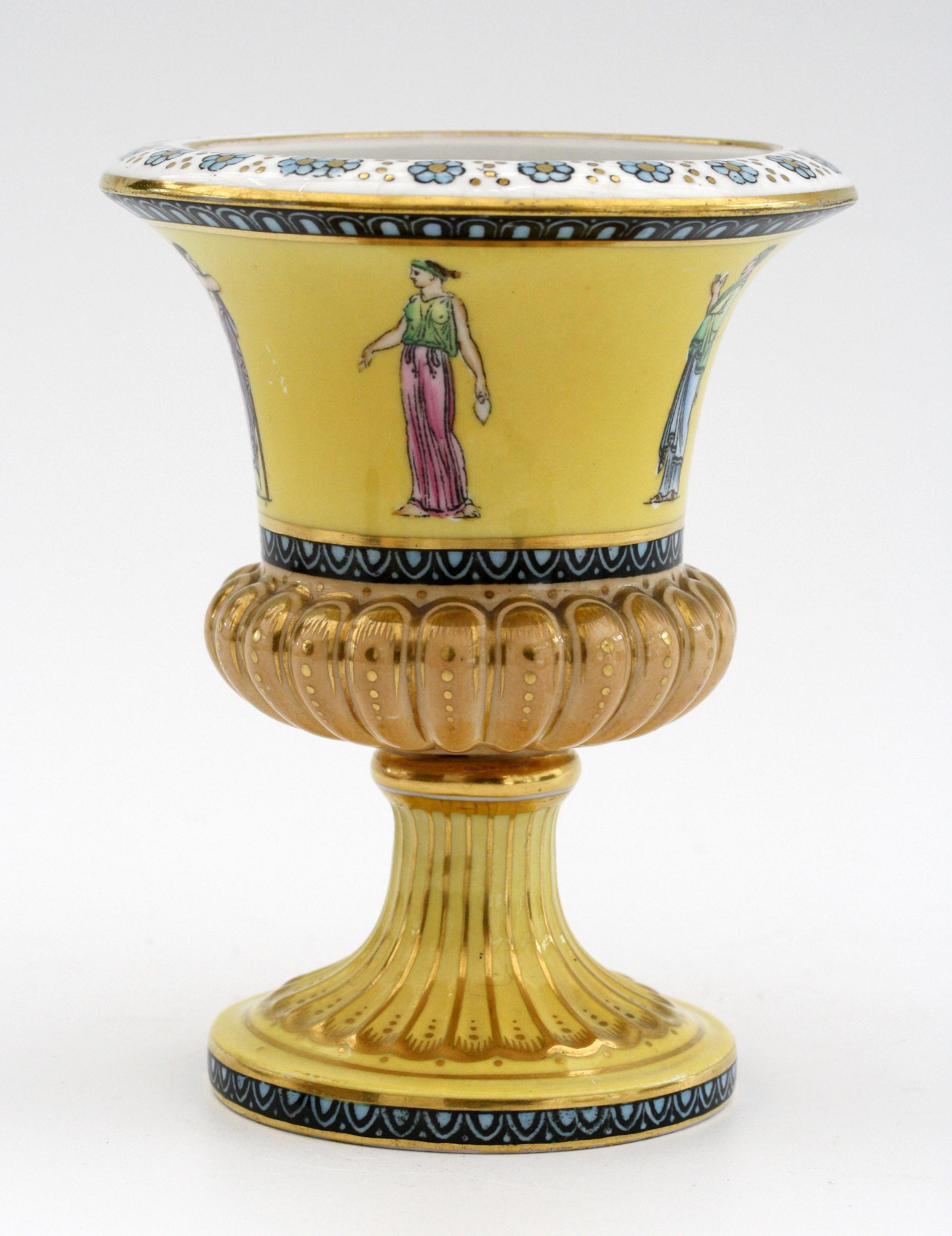 Coalport Antique Porcelain Campana Vase with Classical Figures, circa 1895 2