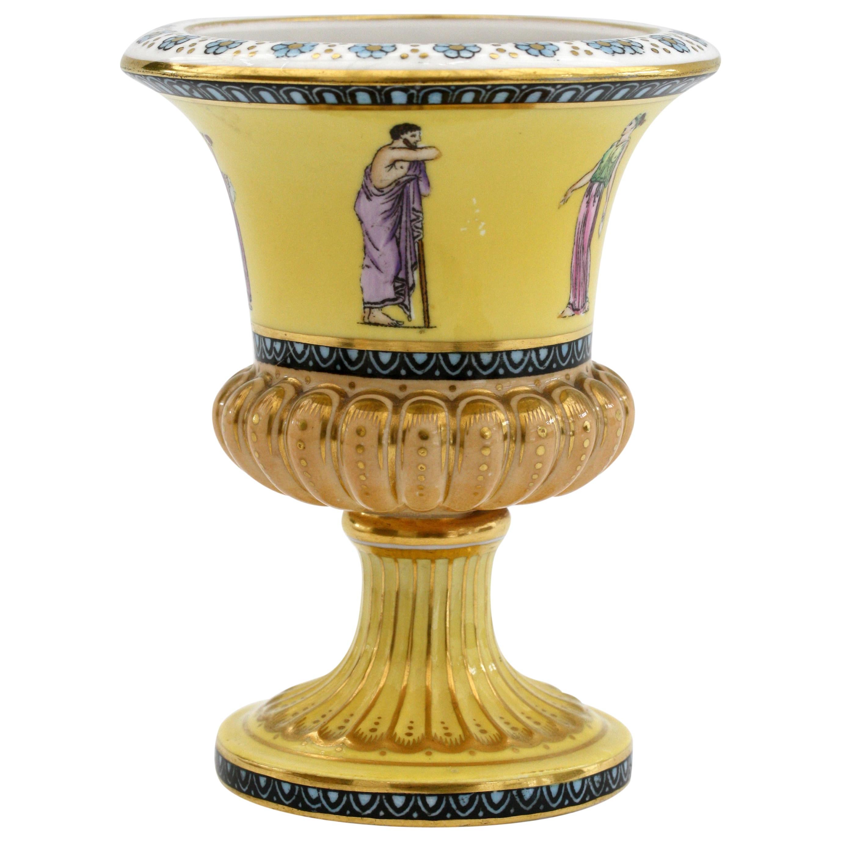 Coalport Antique Porcelain Campana Vase with Classical Figures, circa 1895