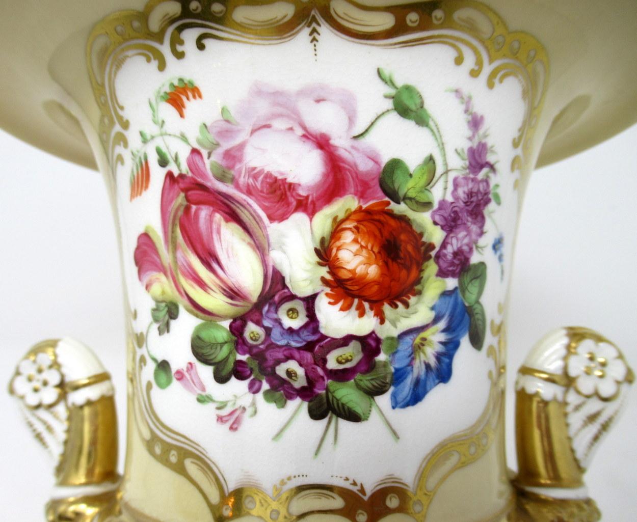 Coalport Campana Porcelain Vase Urn Hand Painted Still Life Flowers 19th Century 2