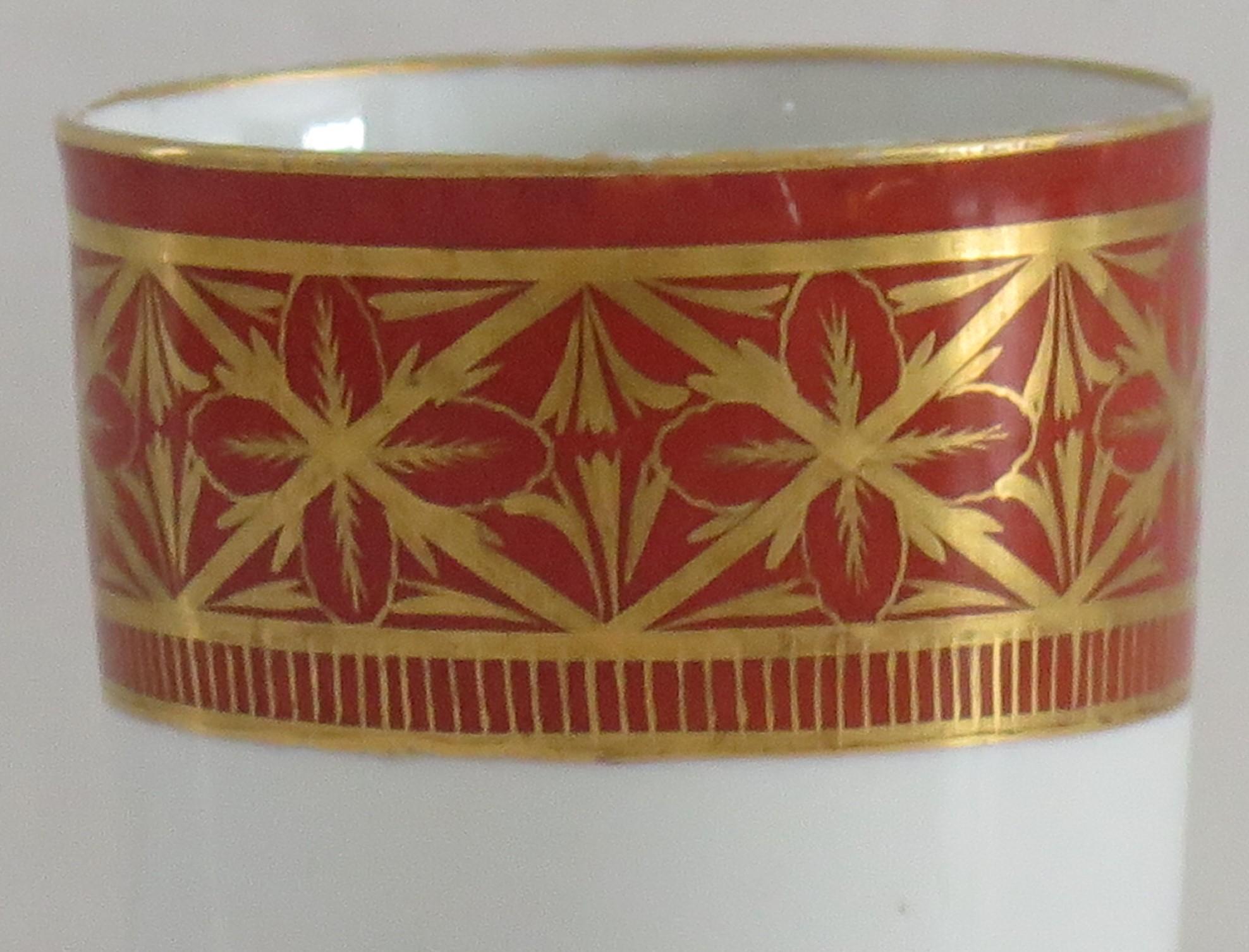 19th Century Coalport Coffee Can Porcelain Hand Painted and Gilded Pattern, circa 1810 For Sale