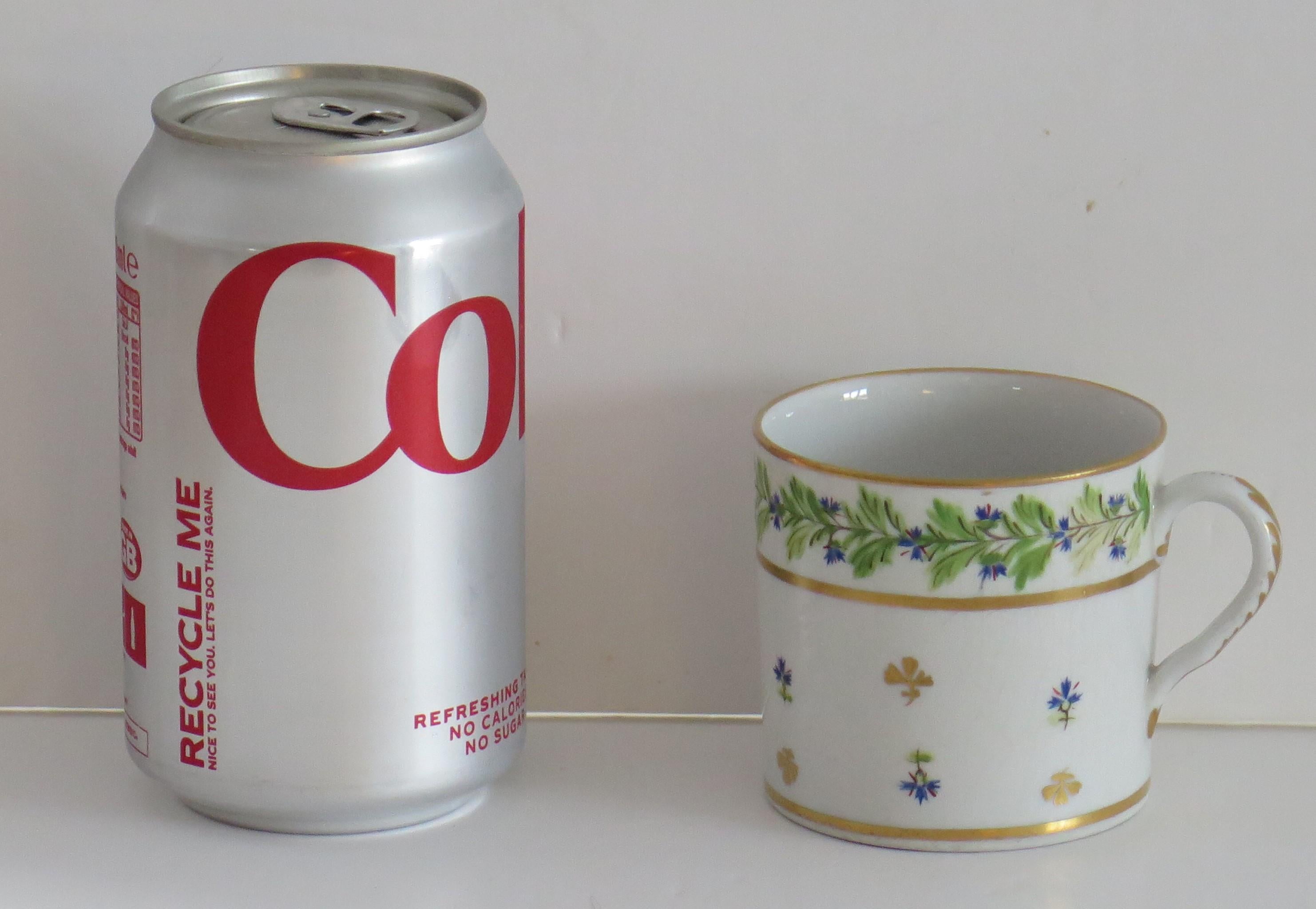 Coalport-Kaffeekanne aus handbemaltem Porzellan mit Kornblumenmuster, um 1805 im Angebot 5