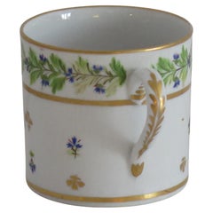 Coalport Coffee Can Porcelain Hand Painted Cornflowers Pattern, circa 1805