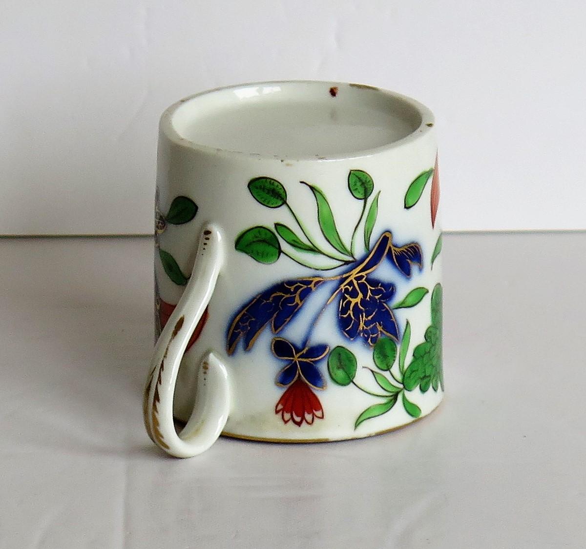 Coalport Coffee Can Porcelain Hand Painted Gilded Bold Imari Pattern, circa 1808 4
