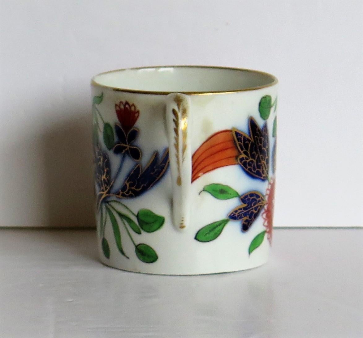 19th Century Coalport Coffee Can Porcelain Hand Painted Gilded Bold Imari Pattern, circa 1808