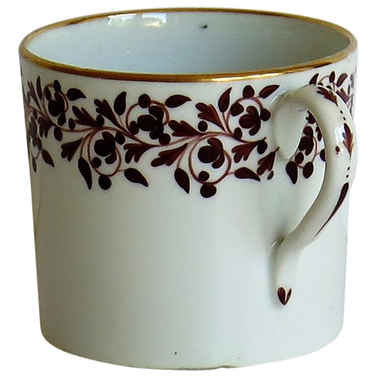 Coalport Coffee Can Porcelain Hand Painted Trailing Vine Pattern, circa 1810
