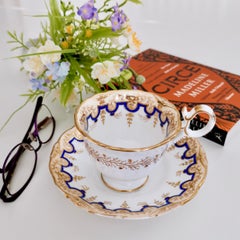 Coalport Coffee Cup and Saucer, Adelaide Shape, circa 1835