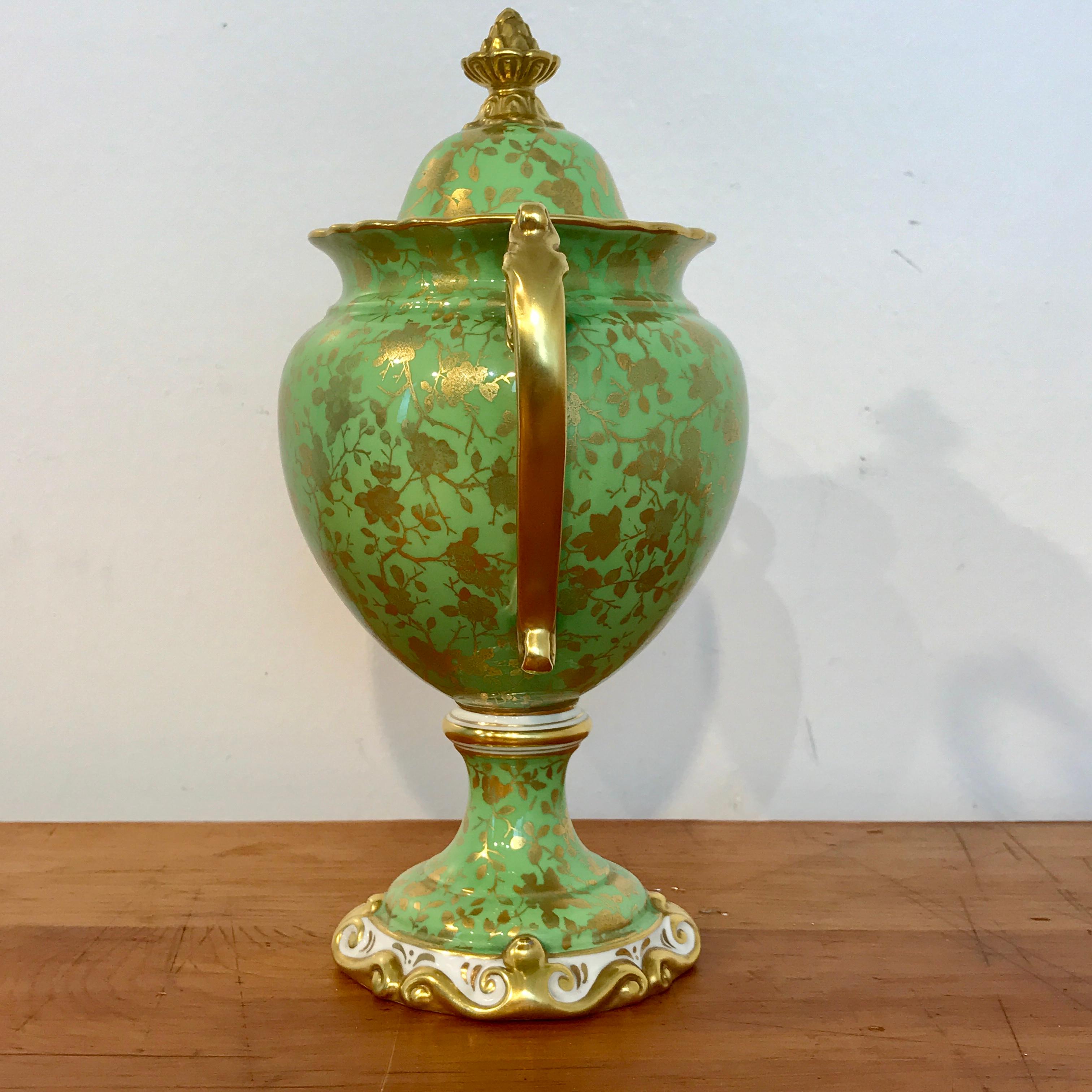 Coalport Covered Gilt Decorated Covered Urn 4