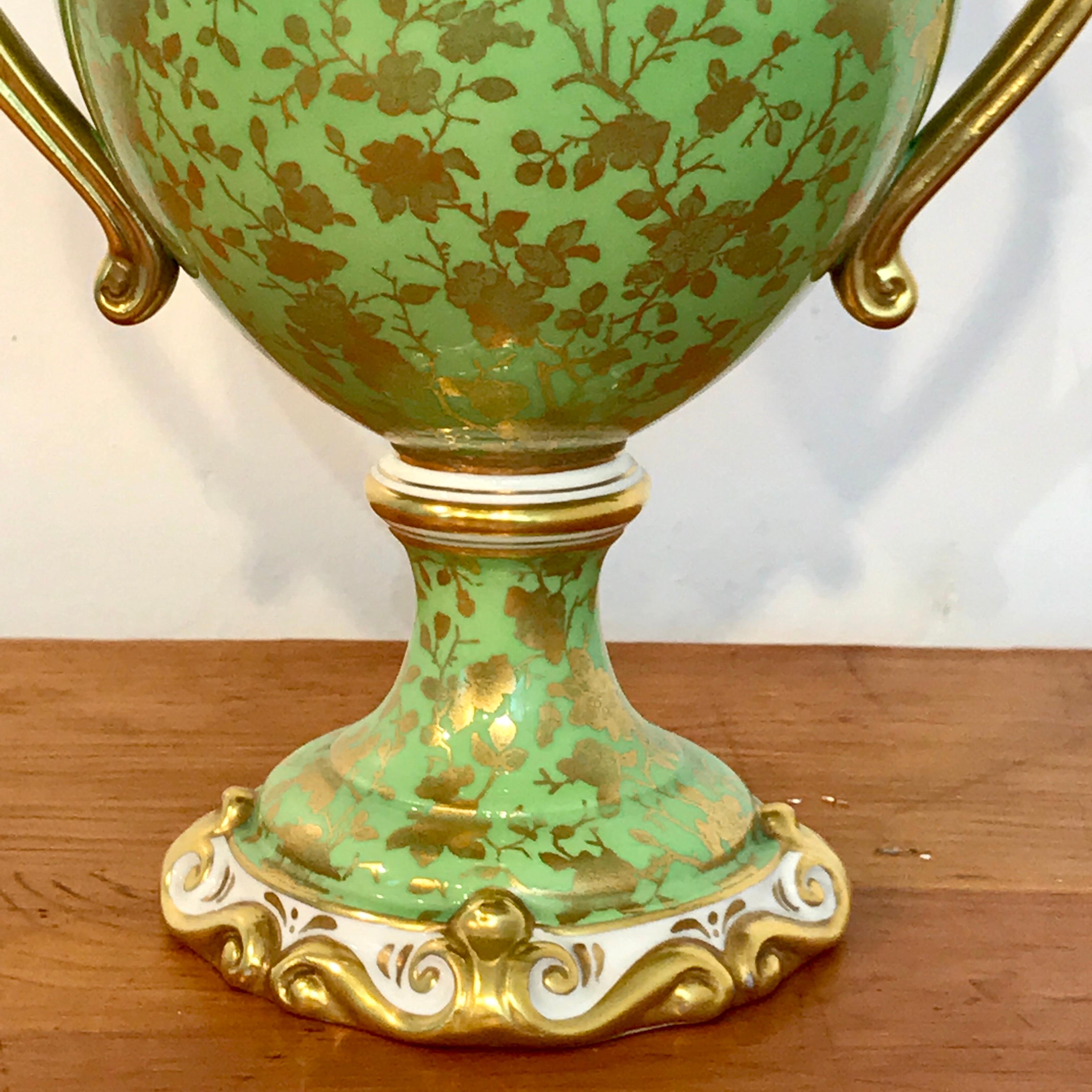 20th Century Coalport Covered Gilt Decorated Covered Urn