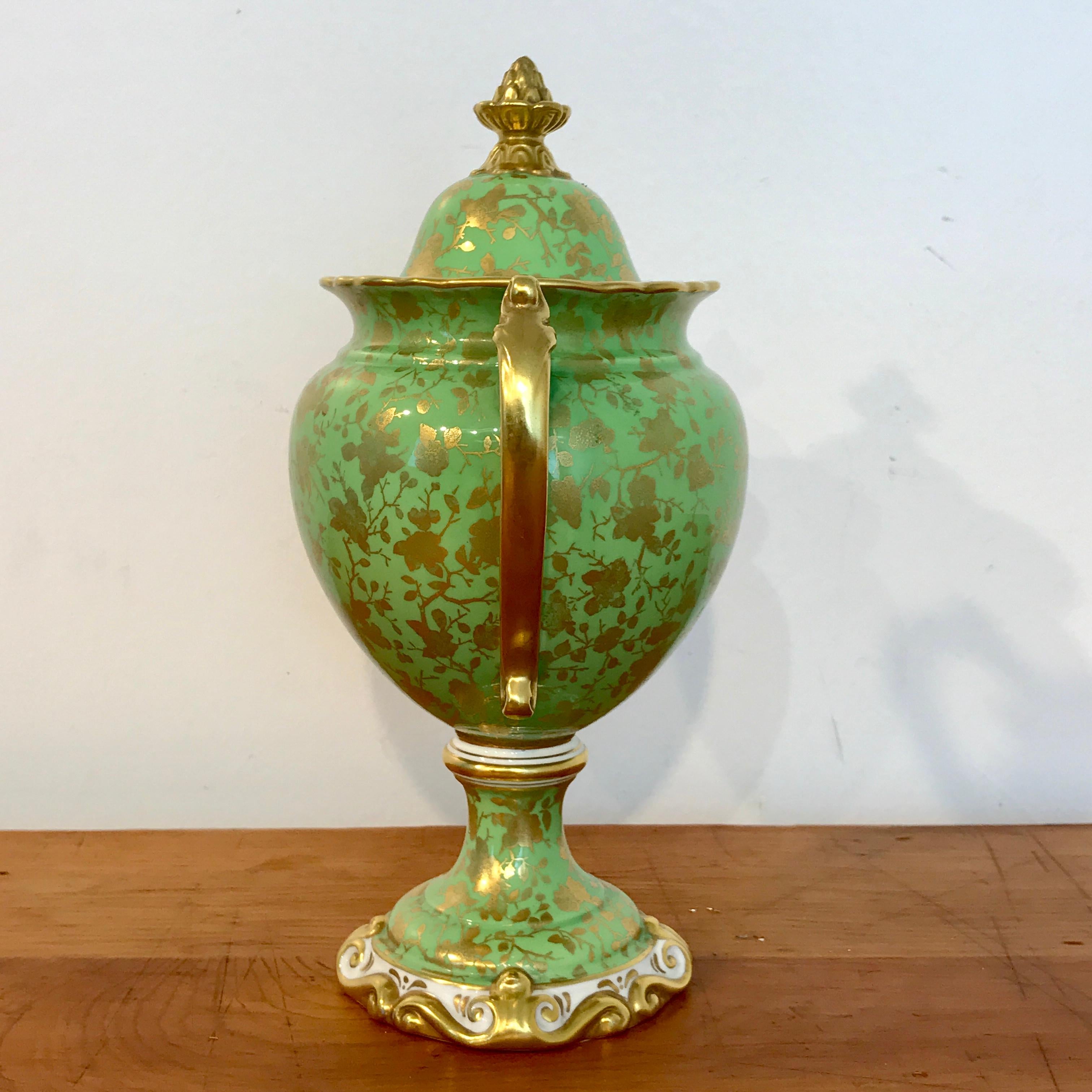 Coalport Covered Gilt Decorated Covered Urn 2
