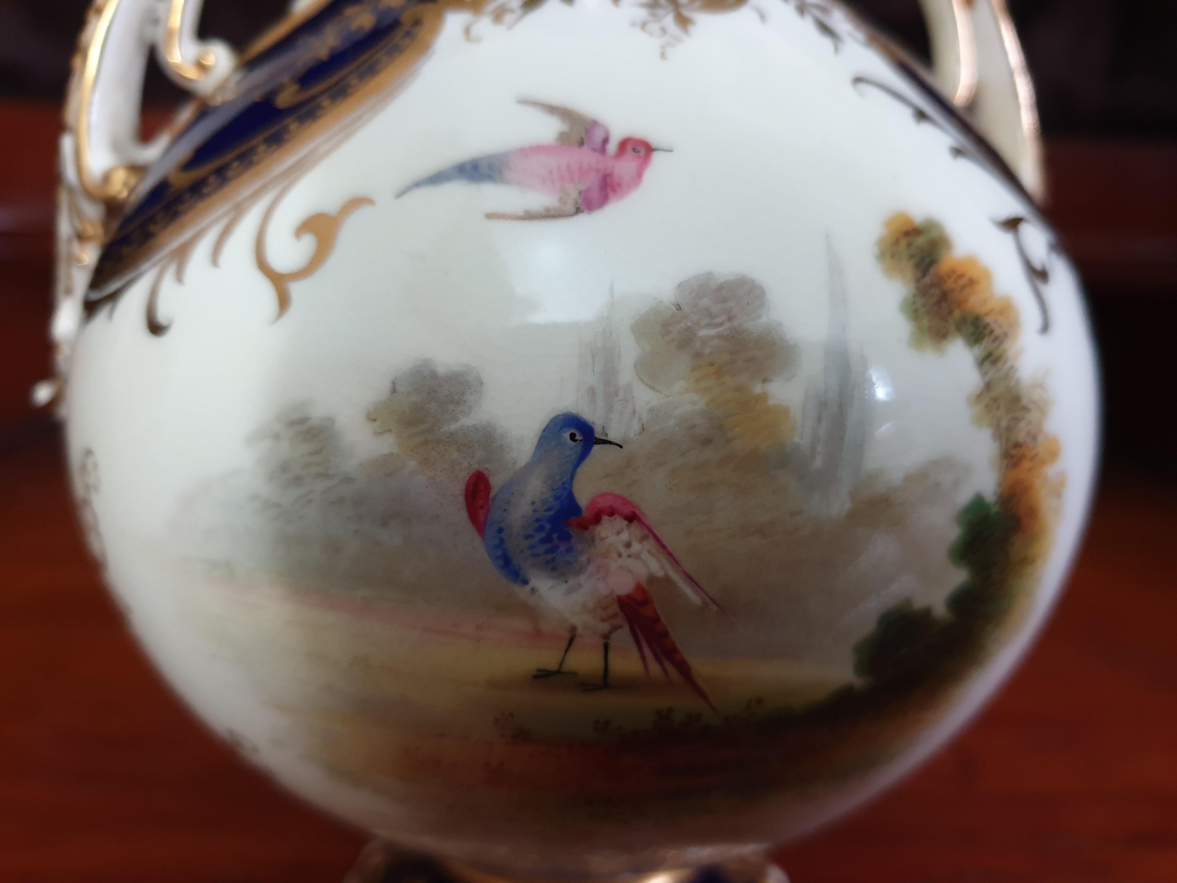 Coalport 19th Century Hand Painted Bird Vase with Raised Gilding For Sale 9