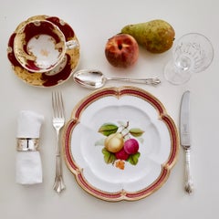 Coalport Dessert Plate, Fruit Painting by Jabey Aston, circa 1870