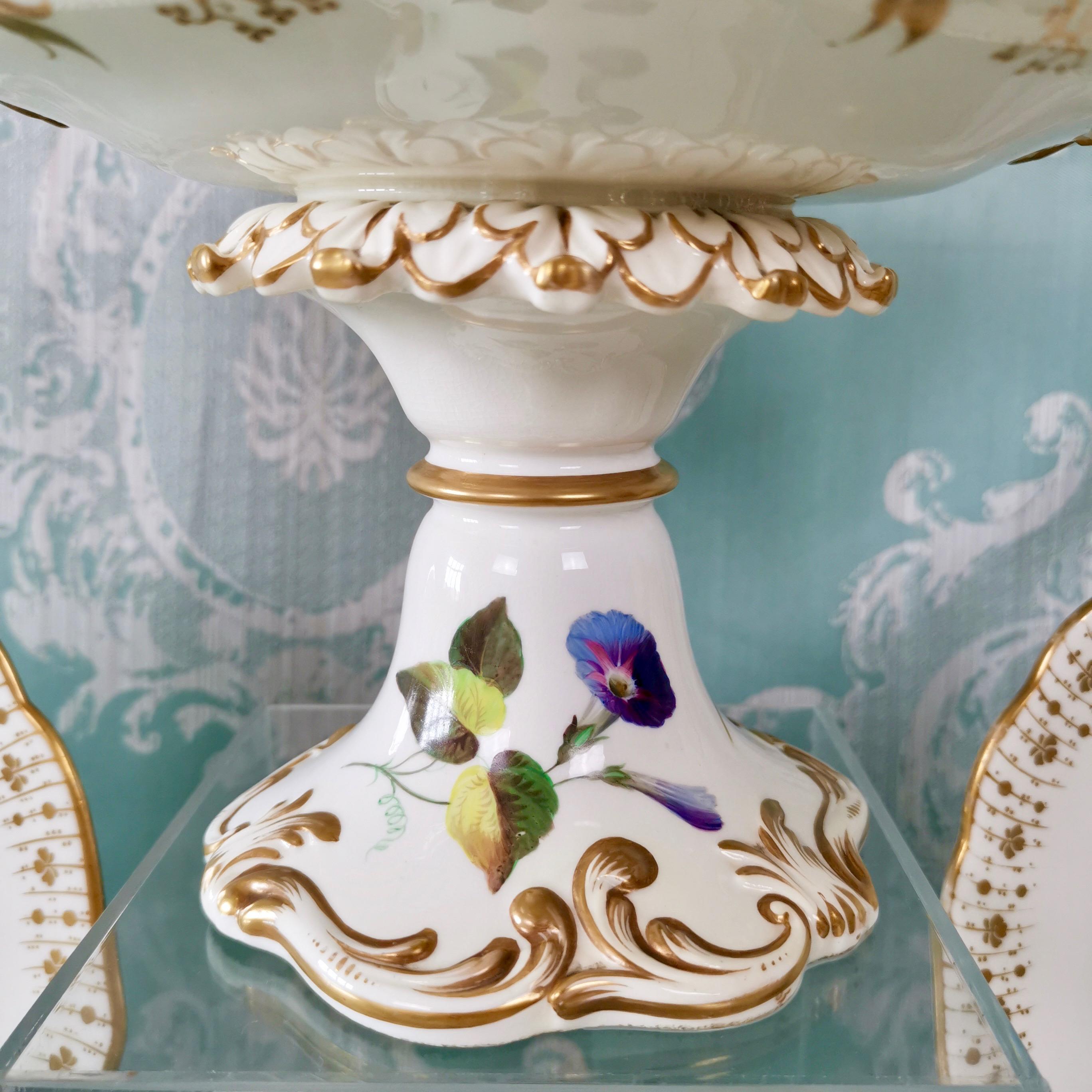 This is a stunning dessert service made by Coalport in circa 1820. It was hand painted with beautiful flower studies by Cecil Jones, a celebrated flower painter who was born in 1799 and worked for Coalport between circa 1815 and 1845.

The service