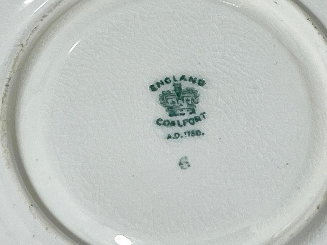 XIX secolo Coalport Inghilterra Albero indiano otto tazze e piattini in porcellana, 1891-1900 in vendita
