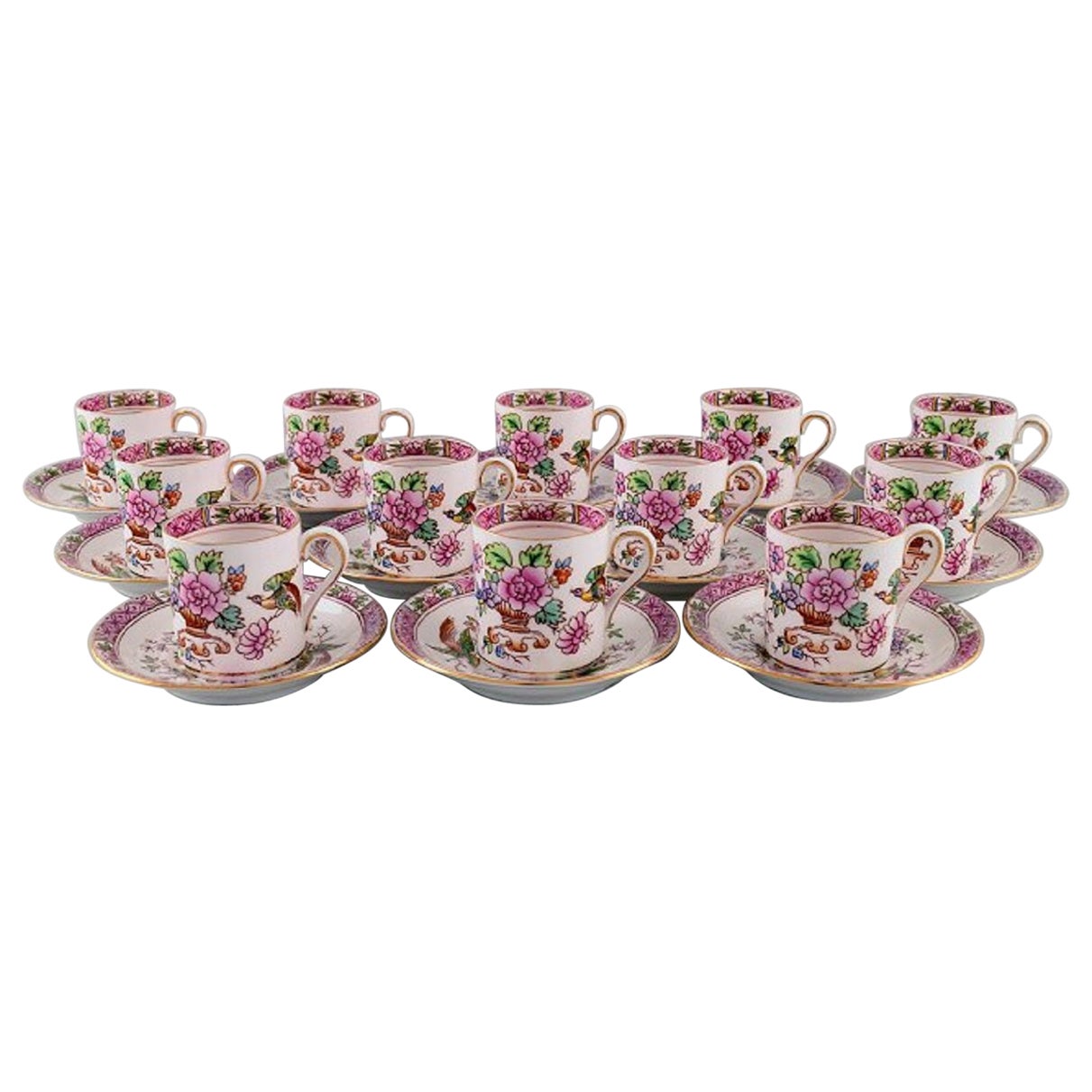 Coalport, England, Twelve Tuscan Coffee Cups with Saucers, 1930s