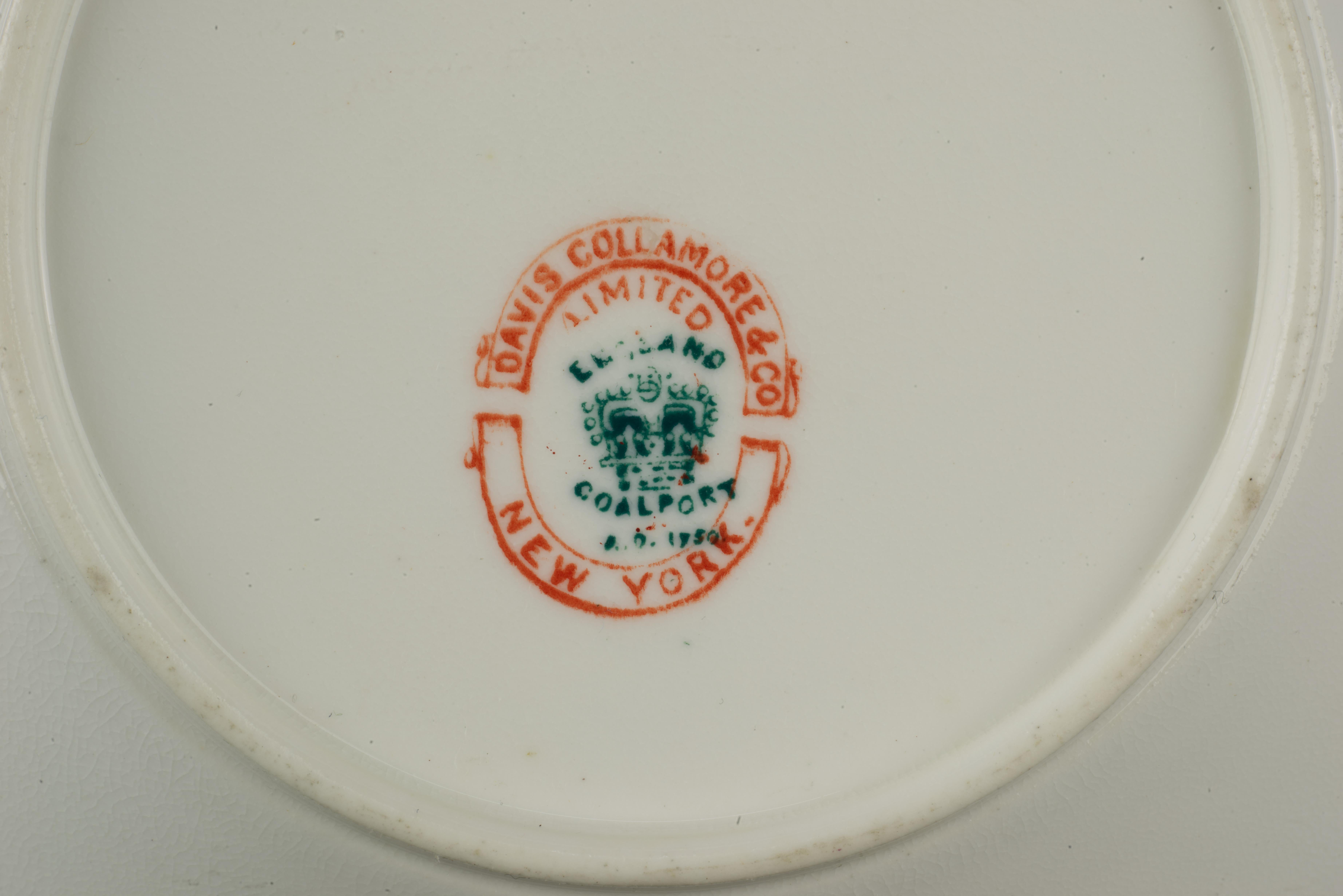Anglais Tasse et soucoupe peintes à la main Coalport pour Davis Collamore NY, Angleterre 1881-1890 en vente
