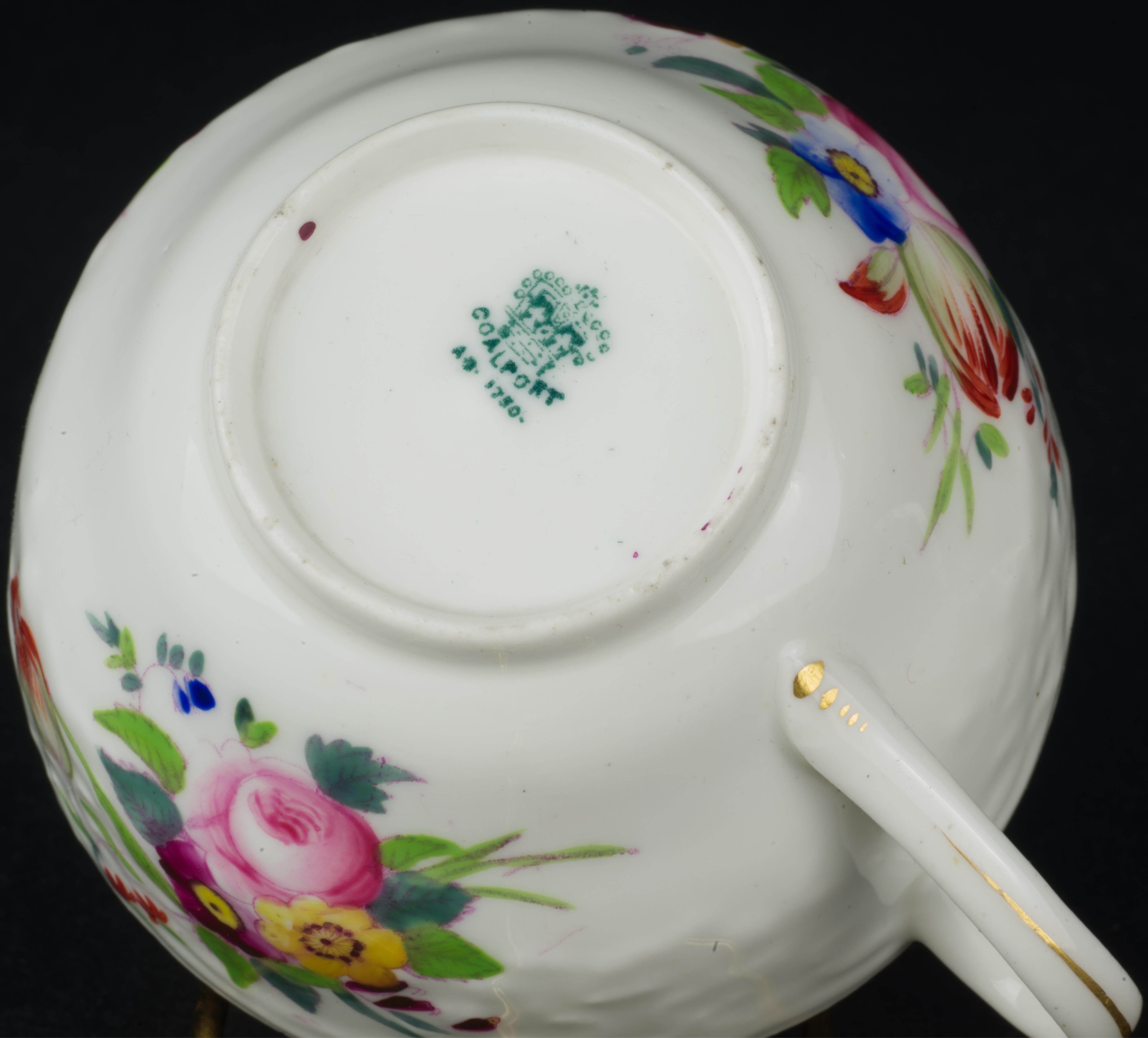Tasse et soucoupe peintes à la main Coalport pour Davis Collamore NY, Angleterre 1881-1890 en vente 2