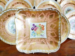 Coalport Hand Painted Salmon Dessert Service