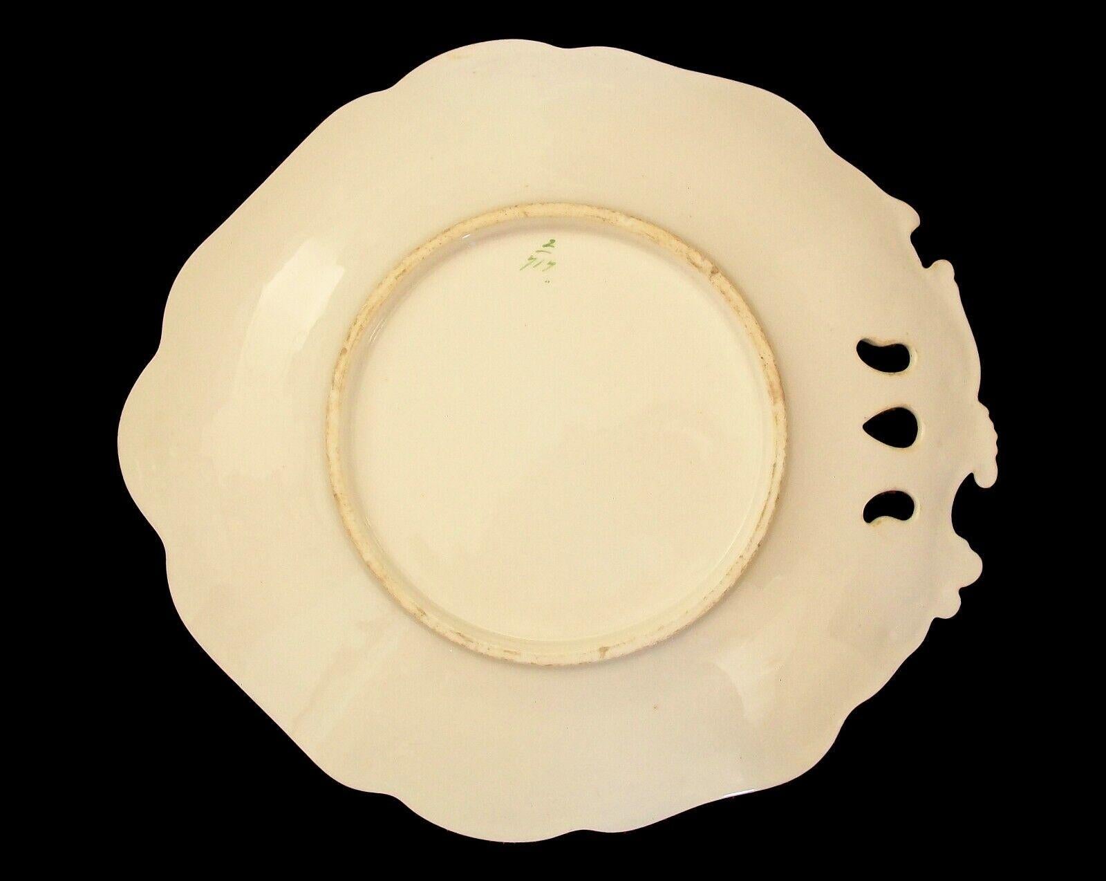 Ceramic Coalport, 'Hawthorn', Antique Botanical Serving Platter, U.K., Circa 1830's For Sale