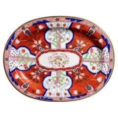 Coalport Japanese Dollar Pattern Large Oval Dish, Regency, England, 1810