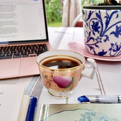 Coalport John Rose Orphaned Porcelain Coffee Cup, Pink Strawberries, ca 1815