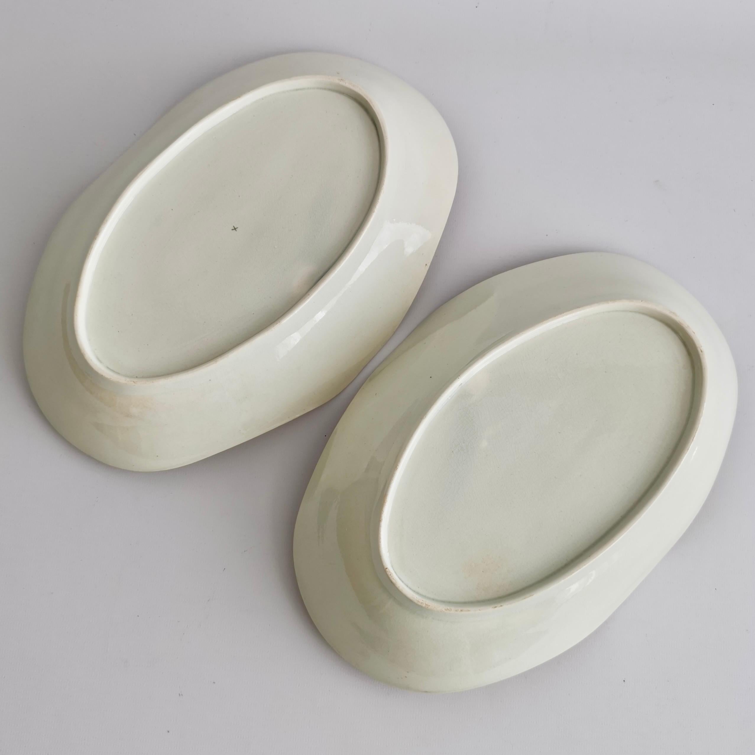 Servicio de postre de perlas John Rose de Coalport, naranja con vides plateadas, ca. 1800 en venta 5