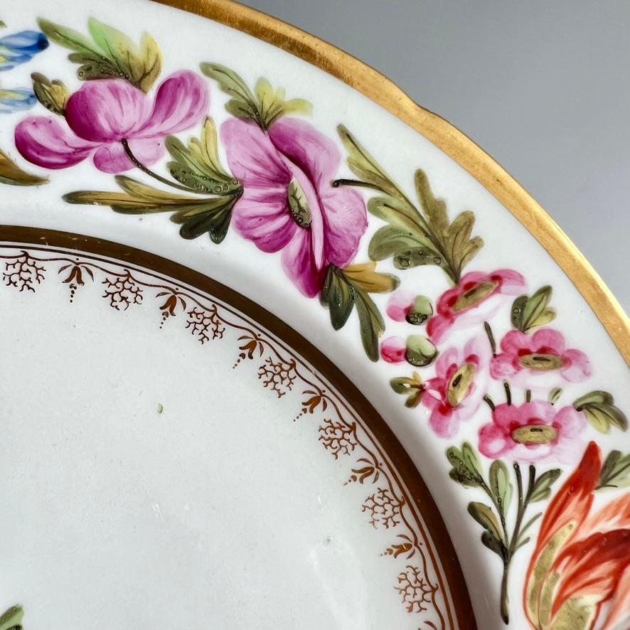 Coalport John Rose Teller, Abundant Flowers, T. Baxter Studio, ca. 1805 (2) im Angebot 4
