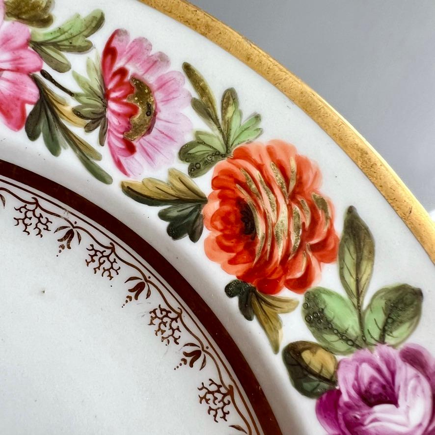Coalport John Rose Teller, Abundant Flowers, T. Baxter Studio, ca. 1805 (2) im Angebot 5